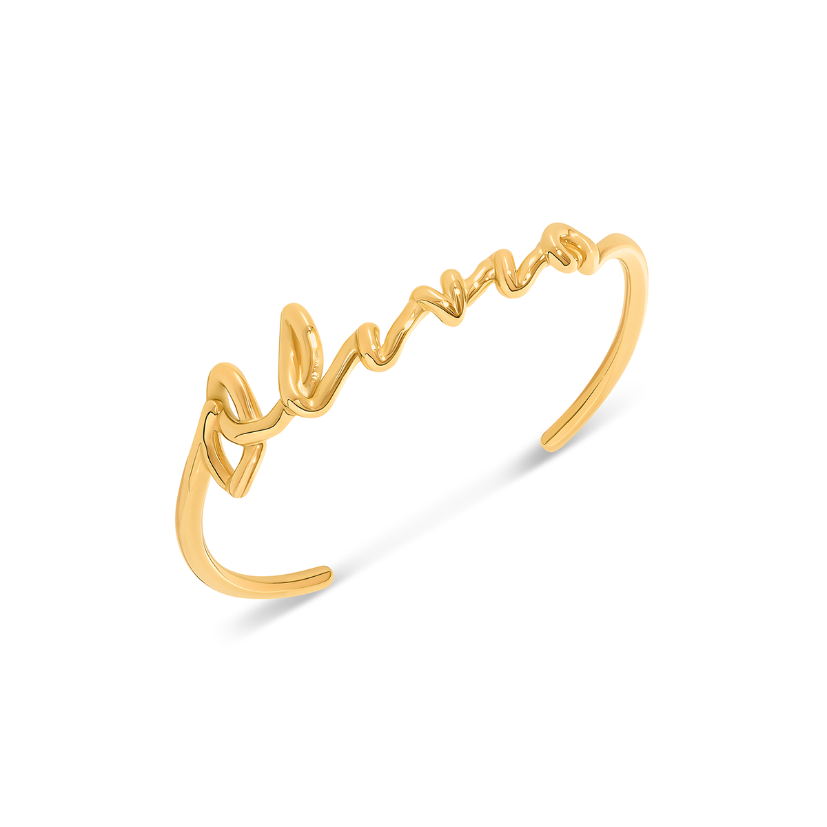 Written In The Sand Custom Name Bangle (Gold)