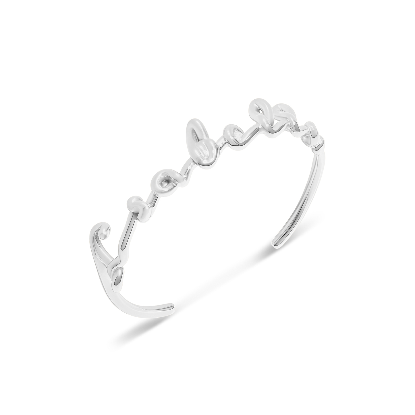 Written In The Sand Custom Name Bangle (Silver)