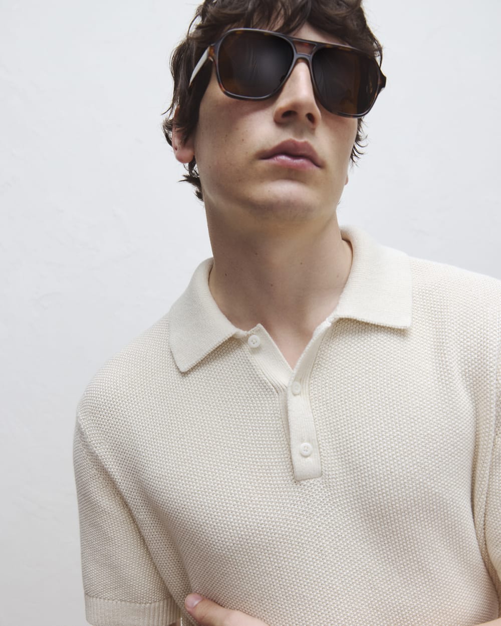 Seed Stitch Polo | Birch
