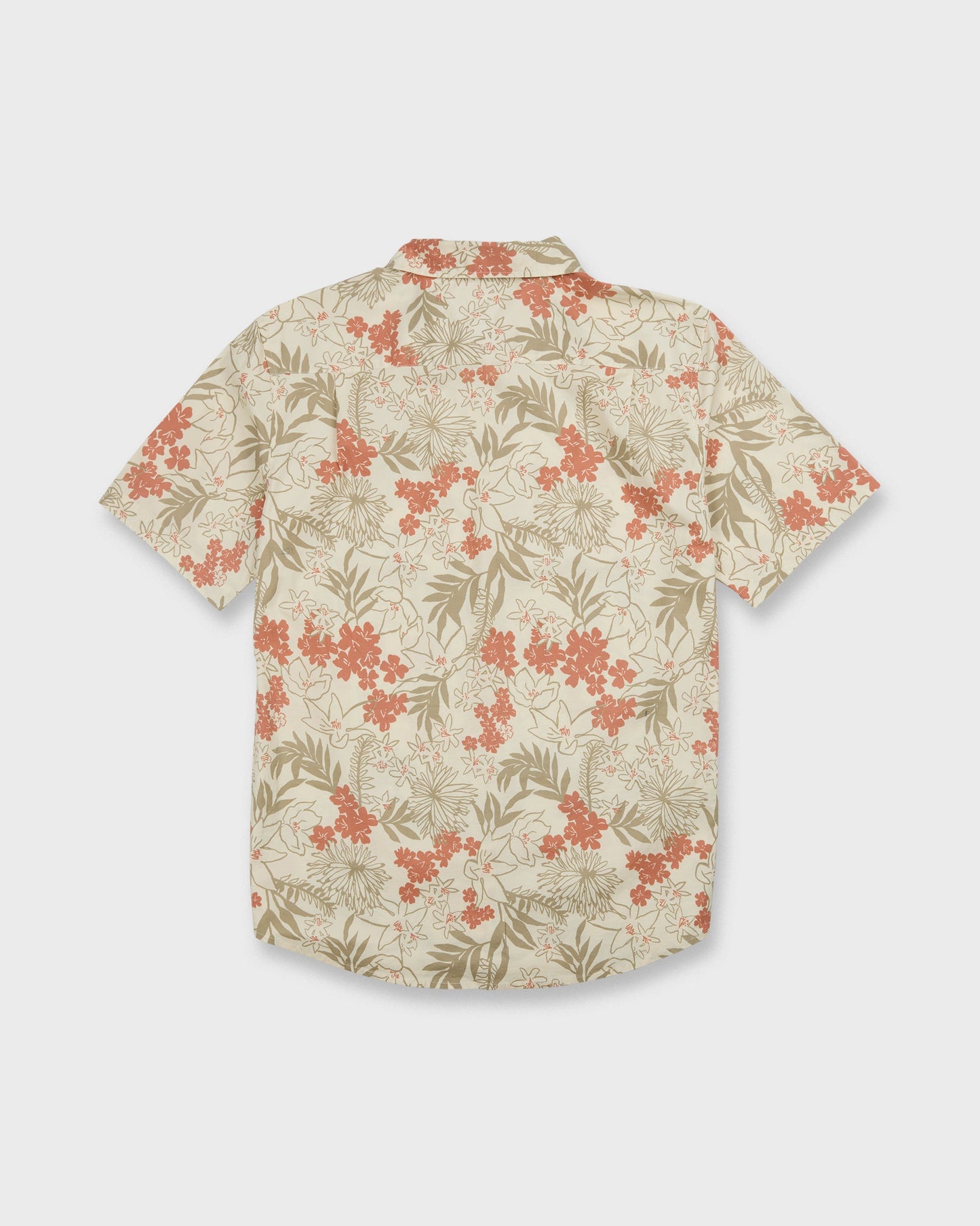 Jetty Bloom Classic Stretch Short Sleeve Woven Shirt - Bone White