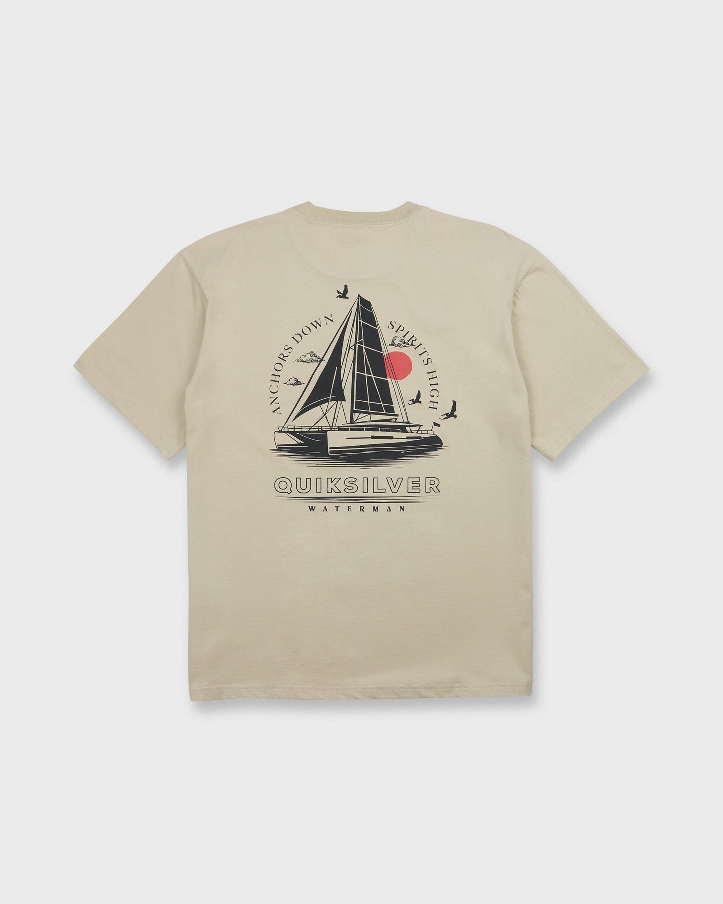 Waterman Anchors Down Classic Short Sleeve Cotton T-Shirt - Plaza Taupe