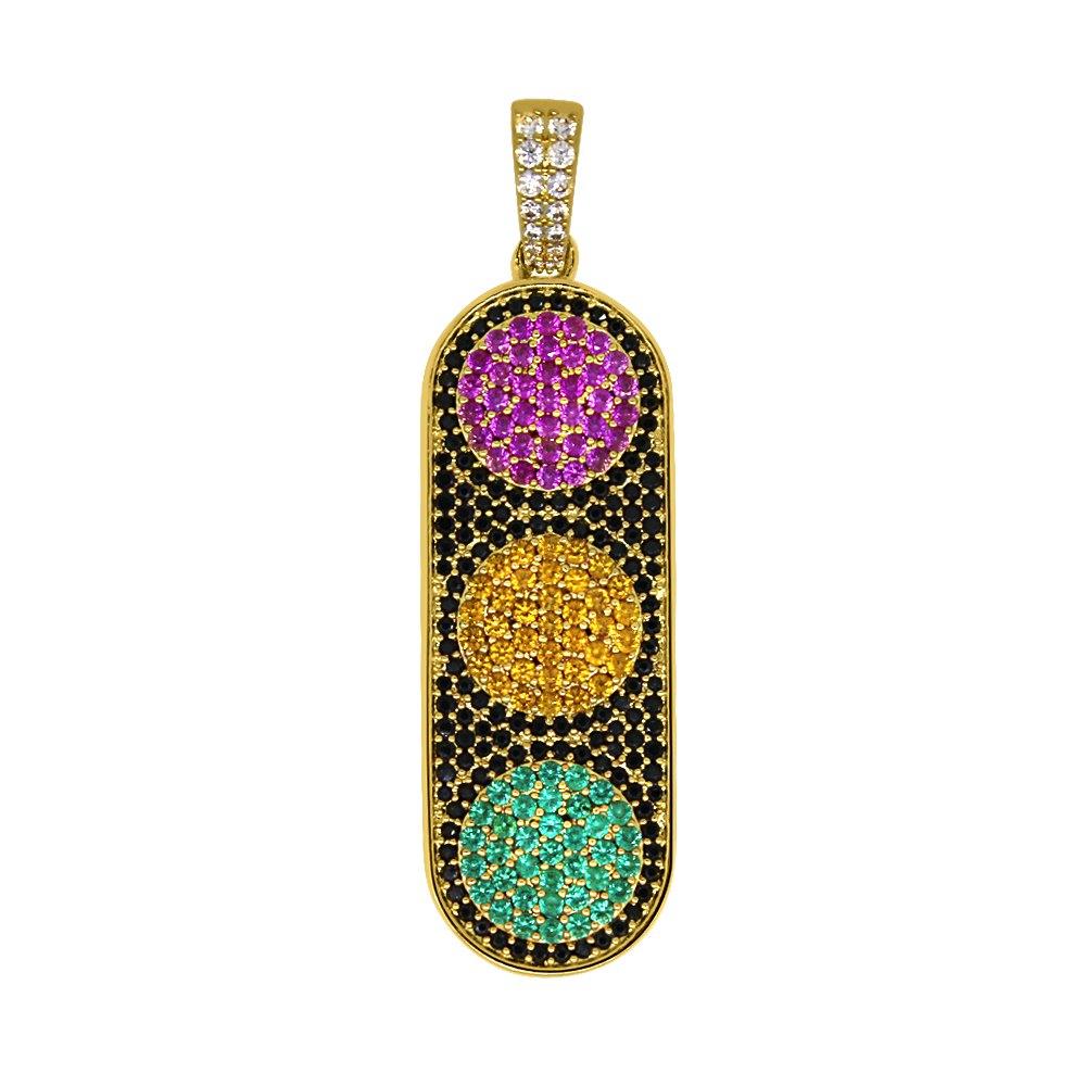 Emoji Stoplight Gold Bling Bling Pendant