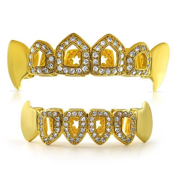 Fang Grillz Open Tooth Gold Teeth Set