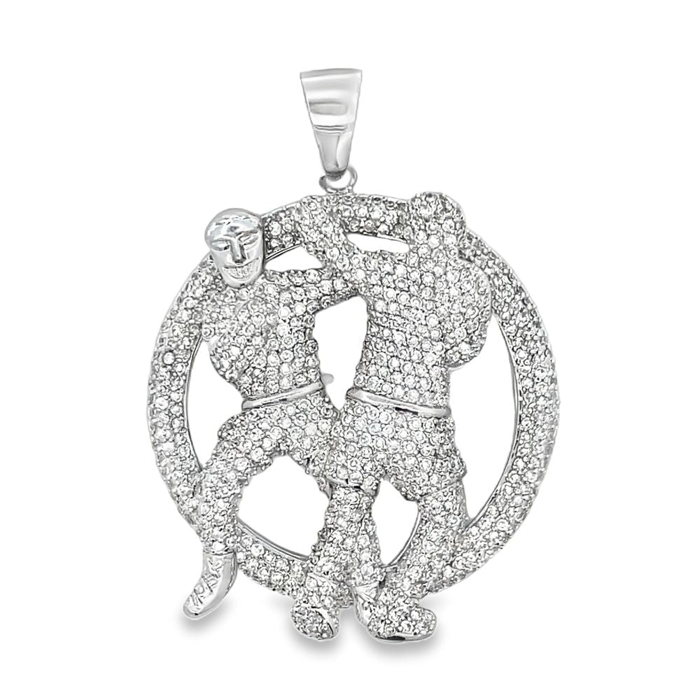 Fighters Circle CZ Iced Out Pendant