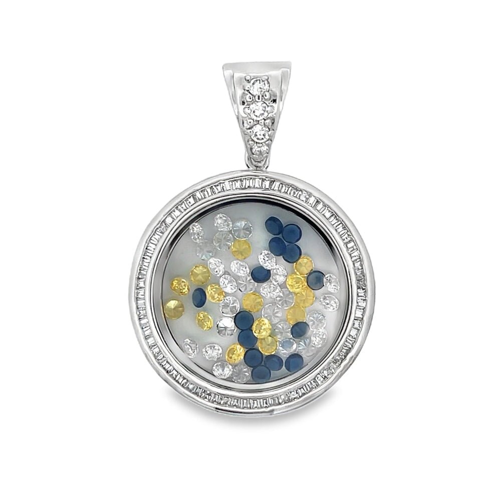 Floating Multicolor CZ Pendant .925 Sterling Silver