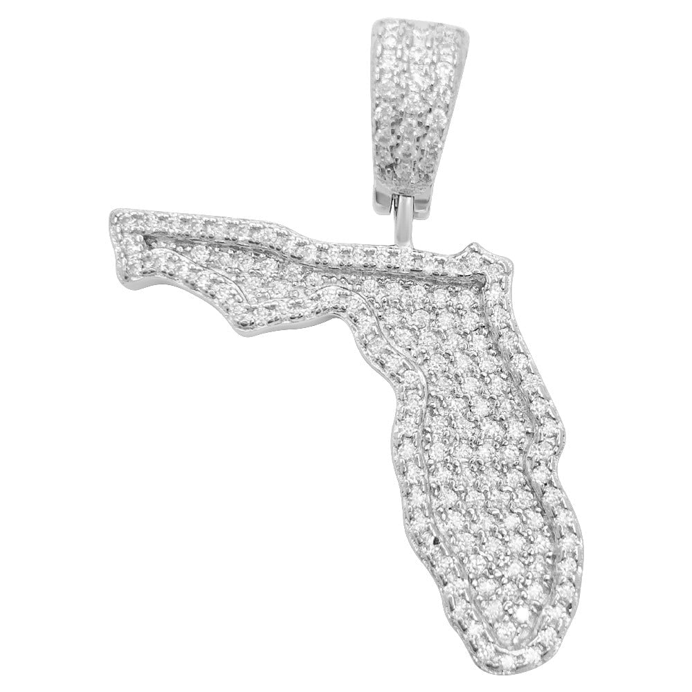 Florida State .80 Carat VVS Moissanite Pendant .925 Sterling Silver