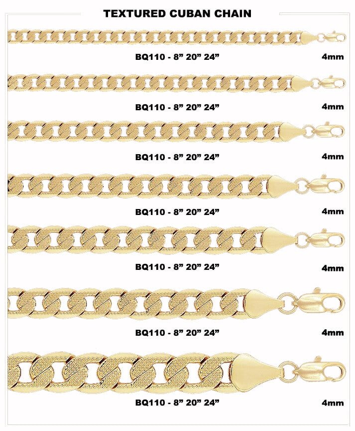 Frosted Cuban Curb Gold Plated Chain Necklace