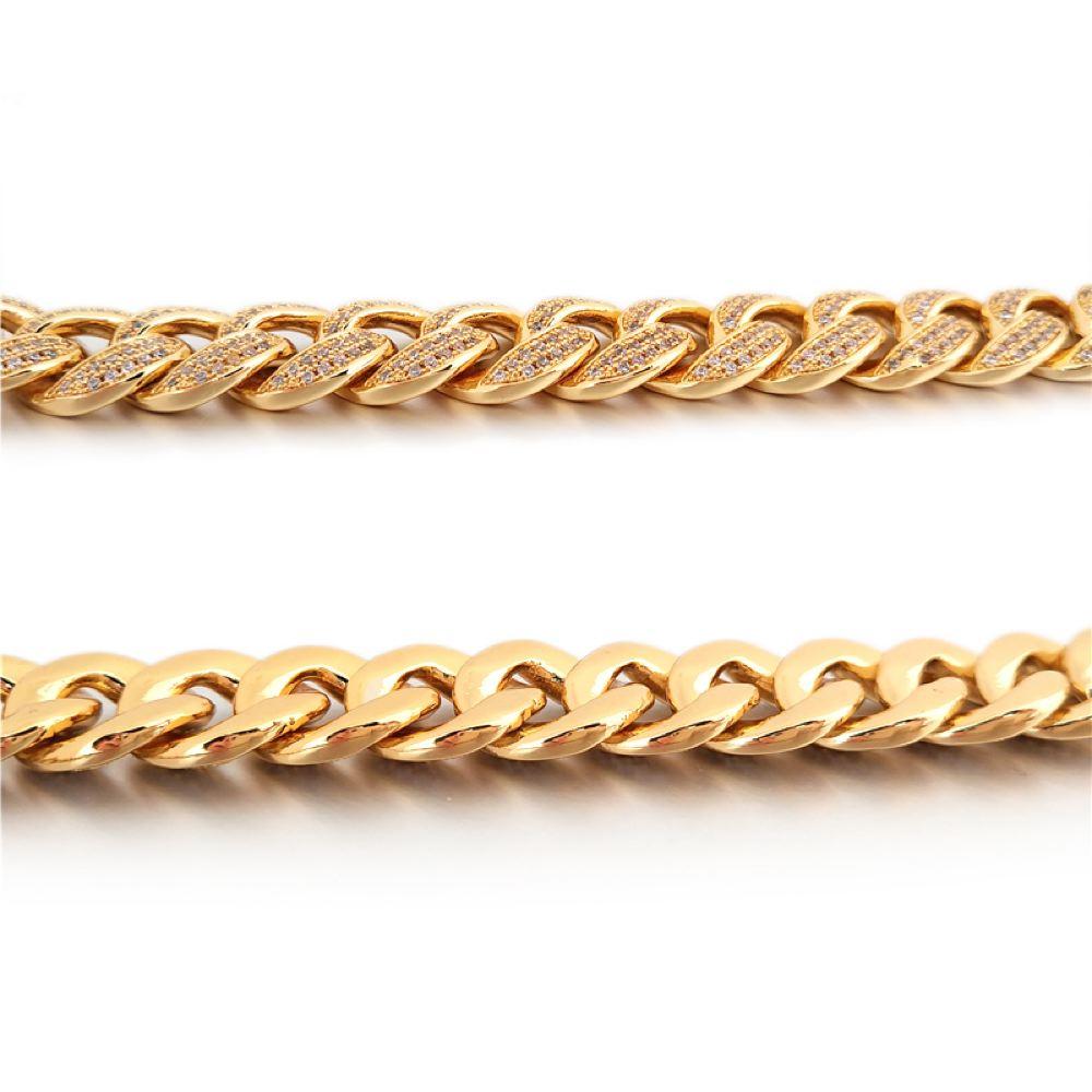 Full CZ Clasp Gold Cuban Chain 15MM Thick