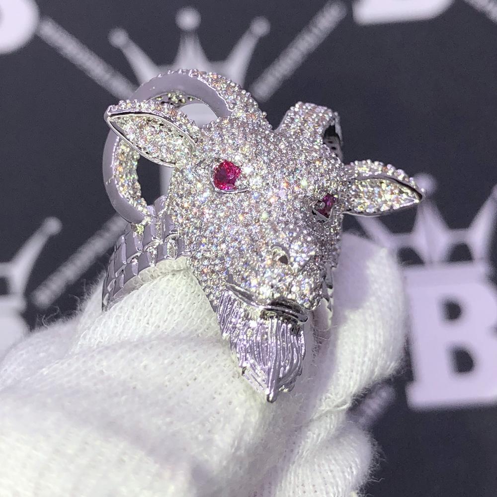 GOAT Iced Out Hip Hop Bling Ring
