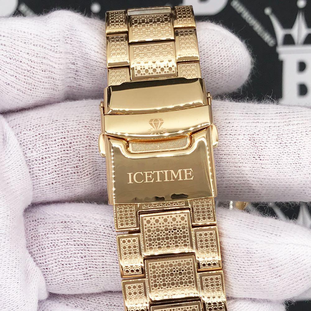 Gold 2 Row .50 Carat Diamond Hip Hop Watch