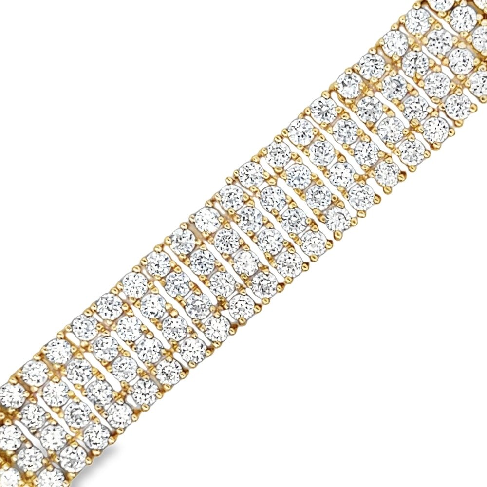 Gold 4 Row CZ Hip Hop Tennis Bracelet