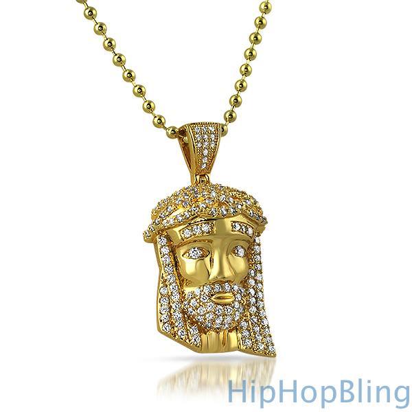 Gold Micro Jesus Piece Pendant