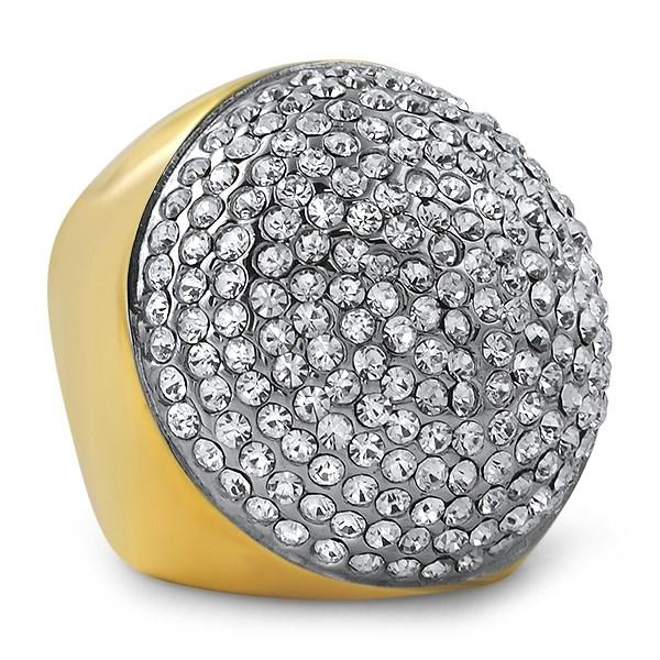 Gold Stainless Steel Bling Ring