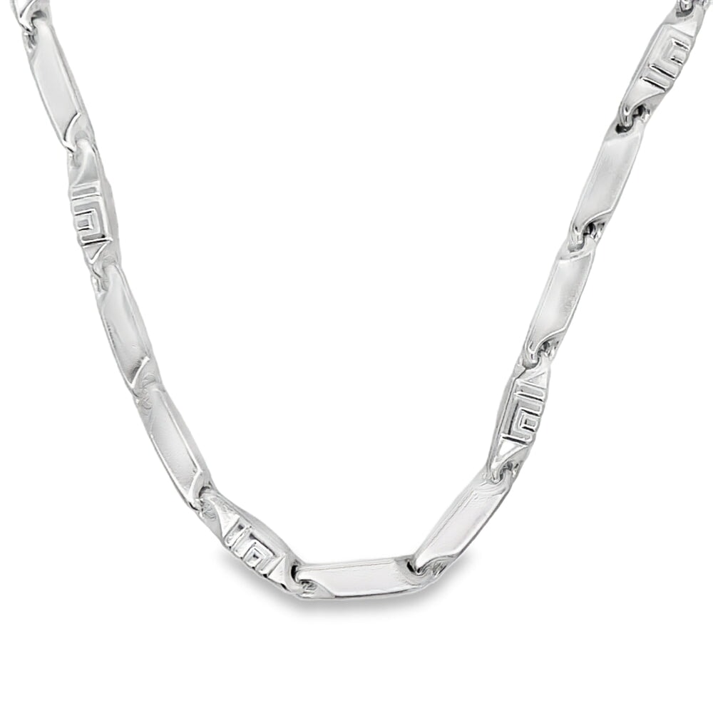 Greek Bars Link Chain .925 Sterling Silver