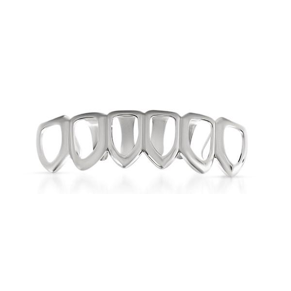Grillz Silver 6 Tooth Outline Bottom Teeth