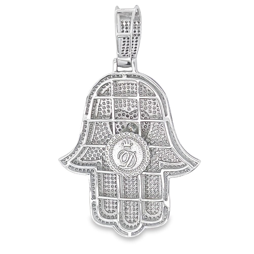Heart Hamsa VVS Moissanite Pendant 3.55cttw .925 Sterling Silver