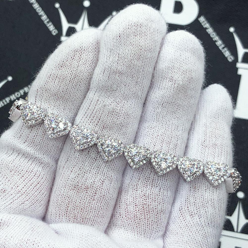 Heart Link Bracelet Iced Out Hip Hop Bracelet