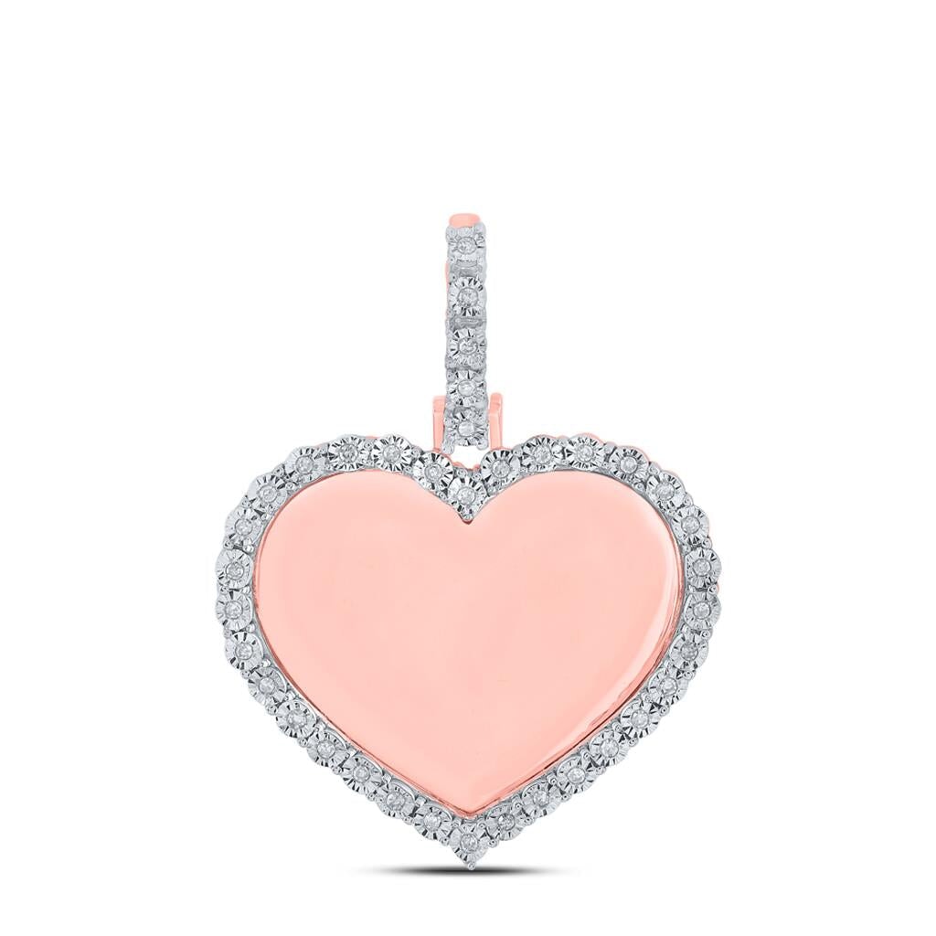 Heart Picture Frame Diamond Pendant 10K Gold