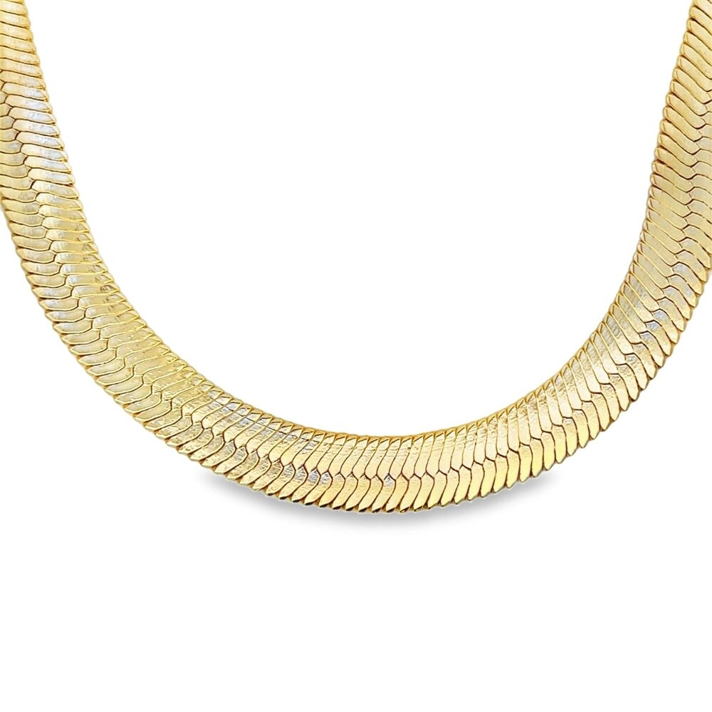 Herringbone Gold Plated Chain Necklace