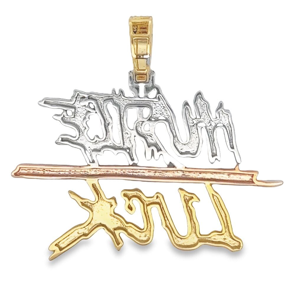 Hustle Luck 3.50cttw Diamond Pendant 3 Tone 10K Gold