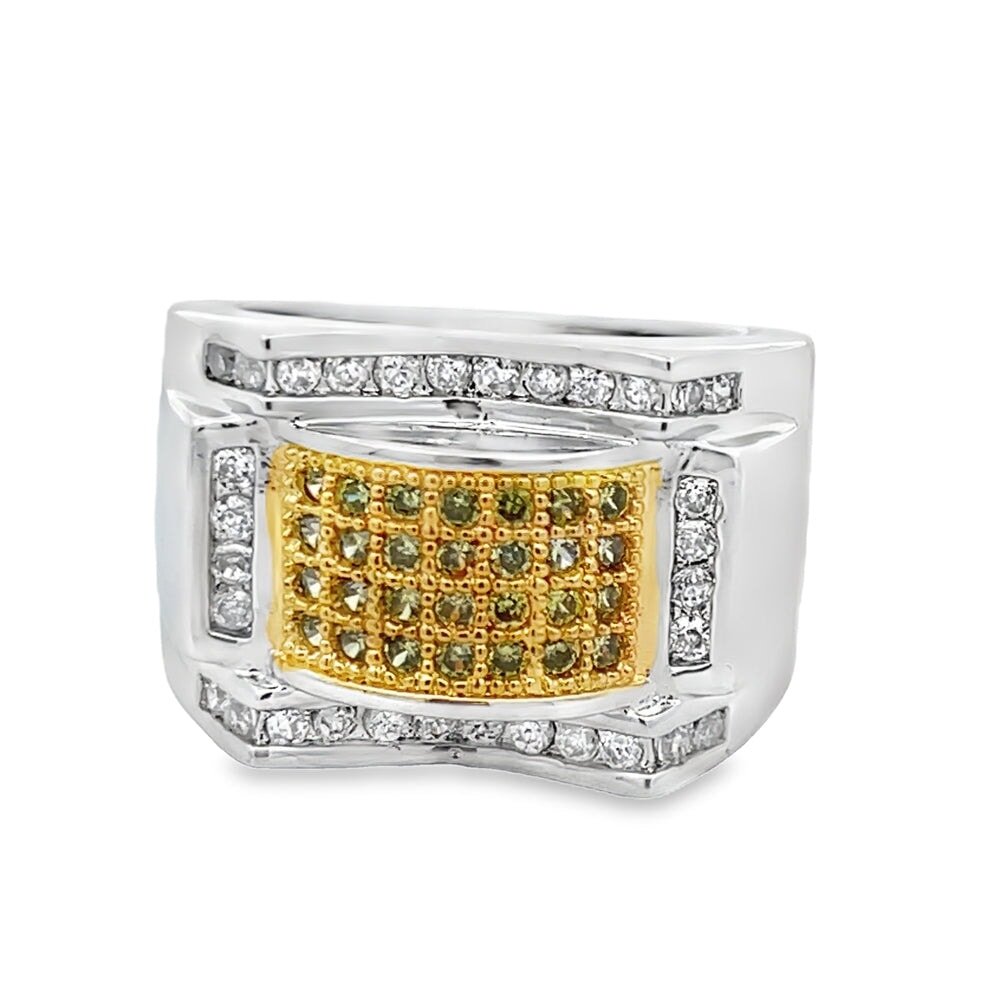 Kings Yellow CZ Ring .925 Sterling Silver