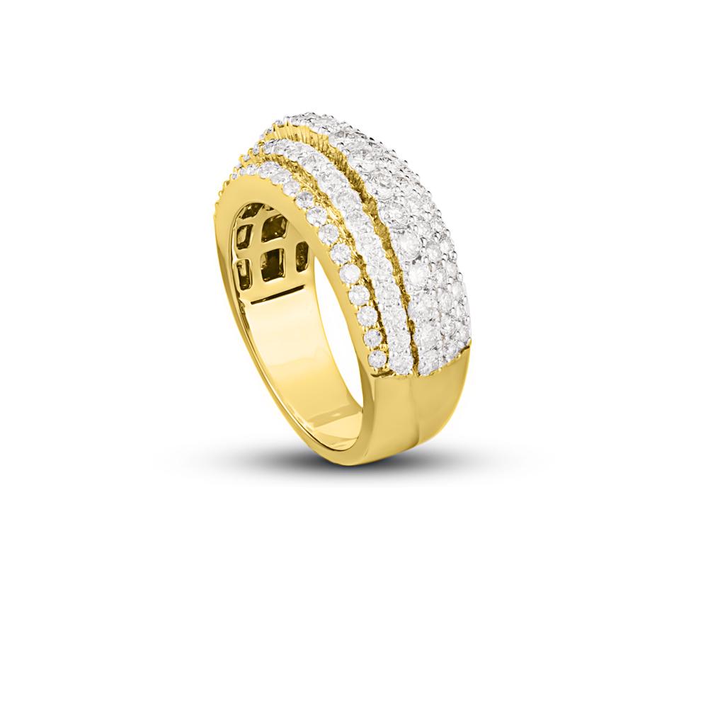 Layered 5 Row Diamond Ring 2.78cttw 10K Yellow Gold