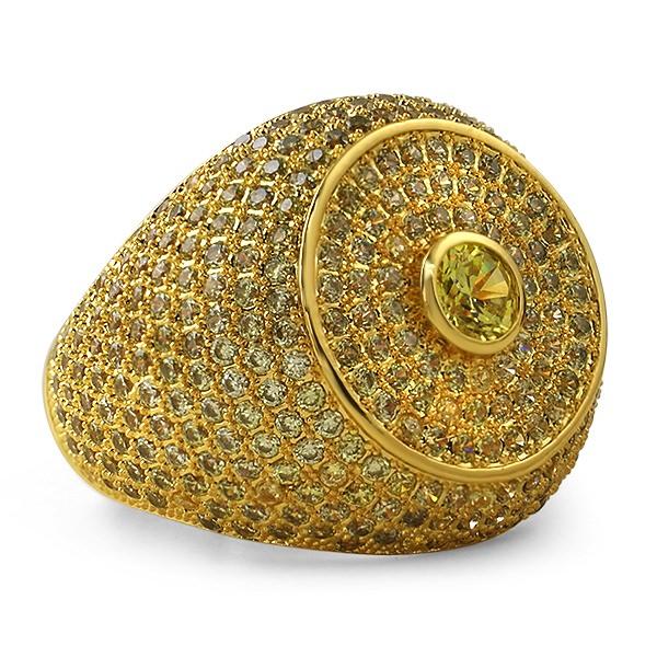 Lemonade Radiant Halo CZ Micro Pave Ring