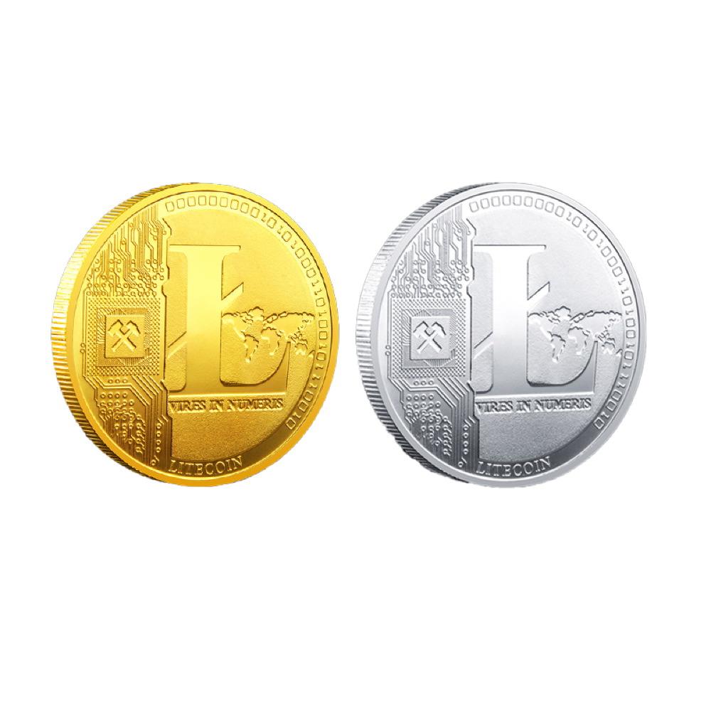 LITECOIN Coin Iced Out Frame Pendant