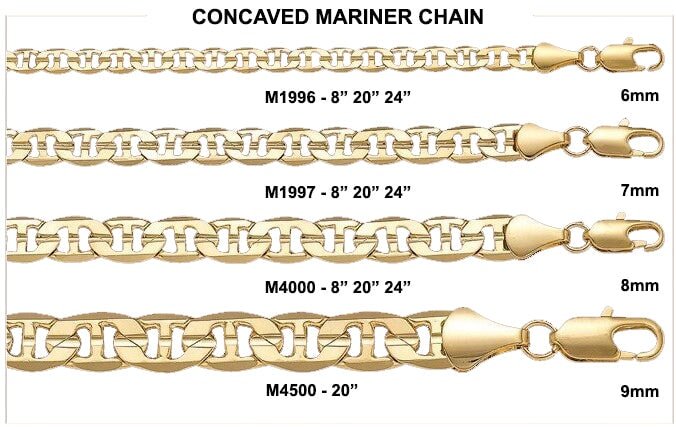 Mariner Concave Gold Plated Chain Necklace