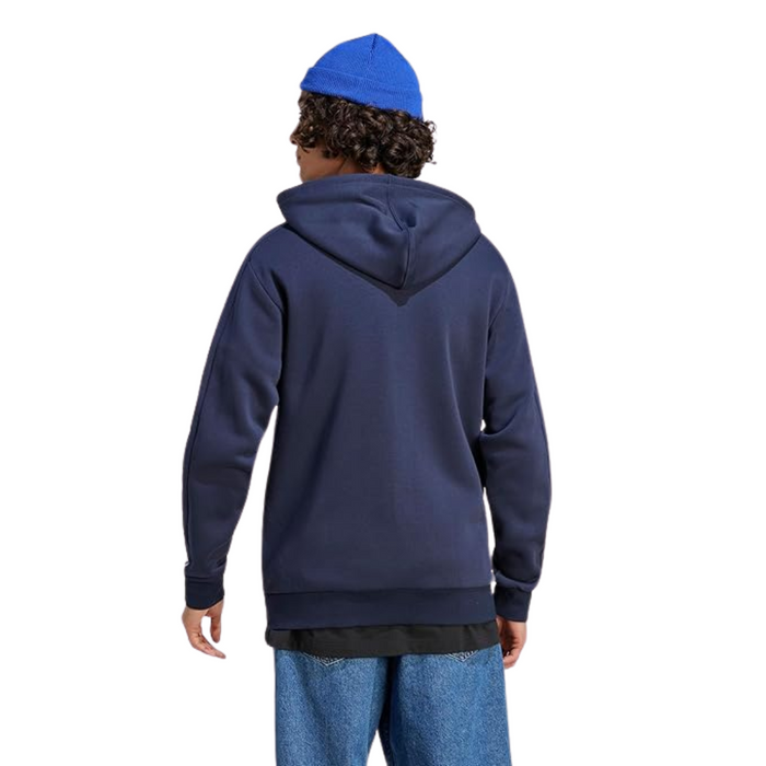 Adidas Men's Essentials Fleece 3-Stripes Full-Zip Hoodie Navy GK9033