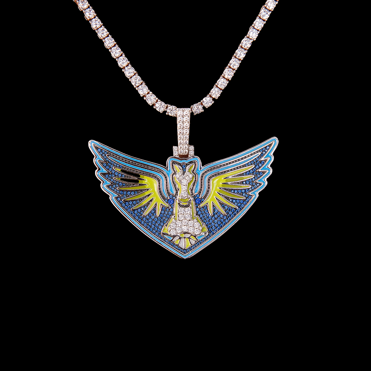 Dallas Wings Official WNBA Logo Pendant in White Gold
