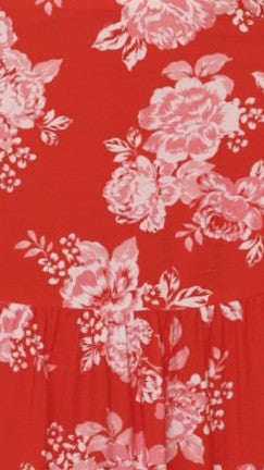 Calla Top and Maxi Skirt Set - Red Floral
