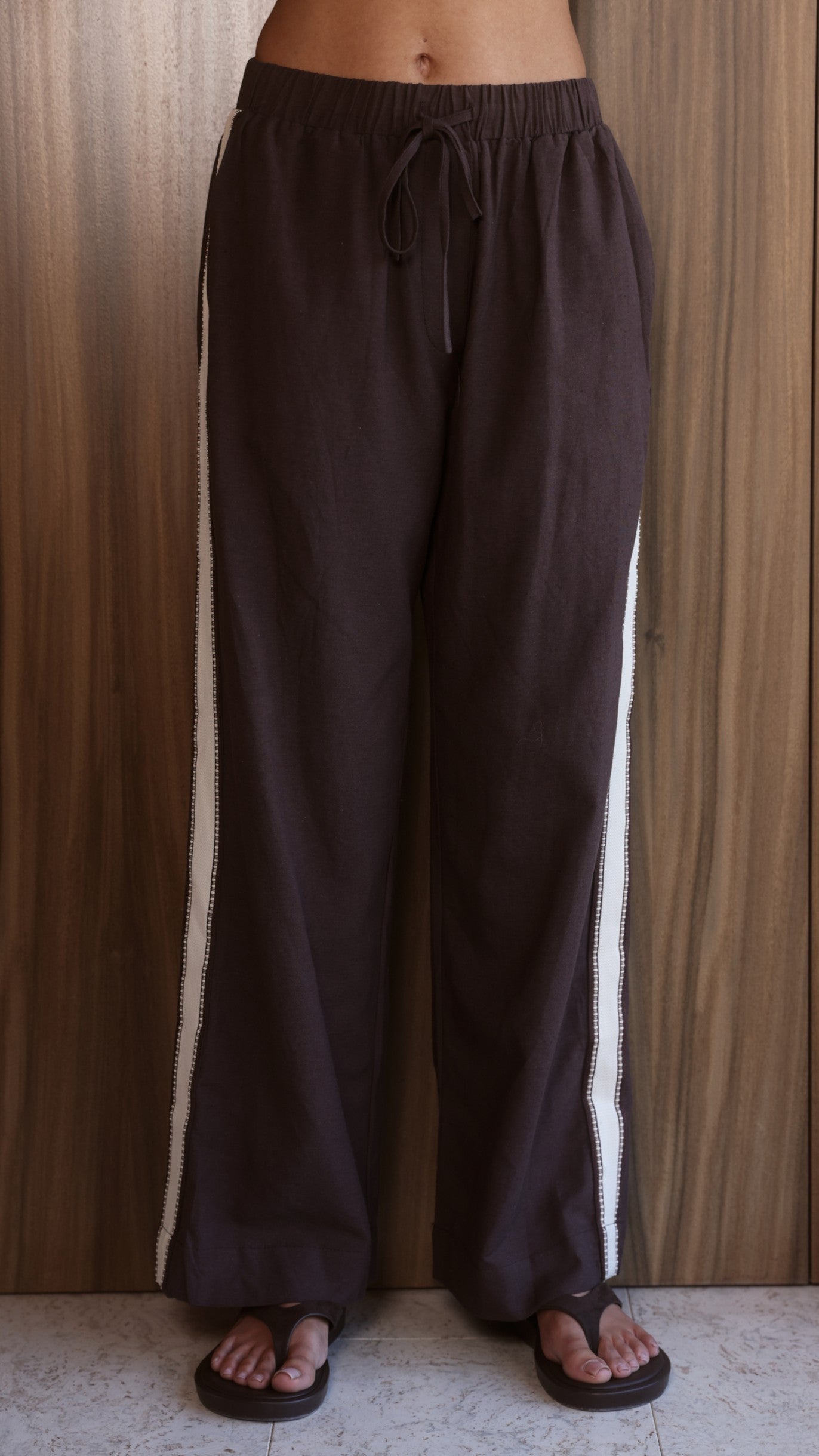 Belara Pants - Chocolate/Beige