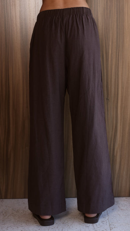 Belara Pants - Chocolate/Beige