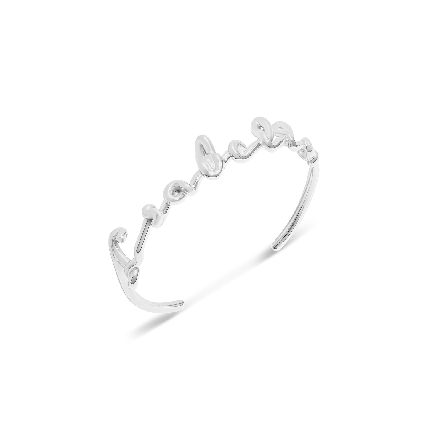 Written In The Sand Custom Name Bangle (Silver)