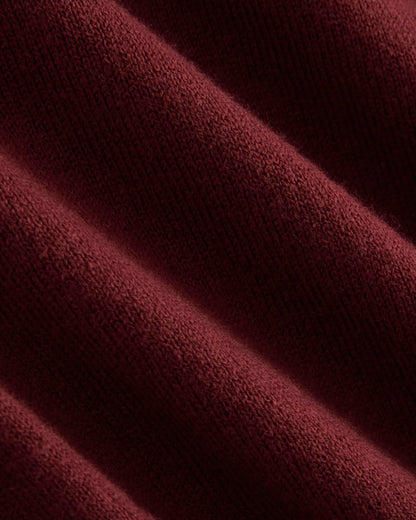 Oversized Polo Sweater in Cotton Merino | Deep Red