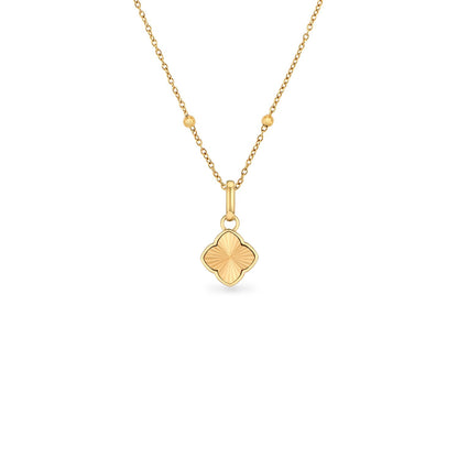 Textured Clover Necklace (Gold)