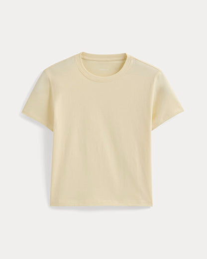The Box-Cut Tee in Essential Cotton | Double Cream | No Pocket