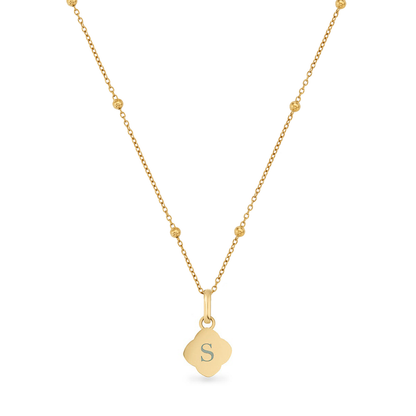 Textured Clover Necklace (Gold)