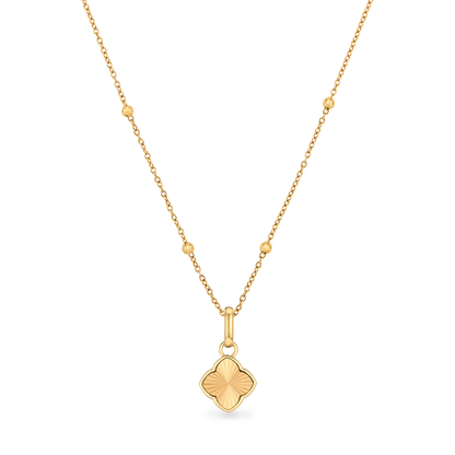 Textured Clover Necklace (Gold)