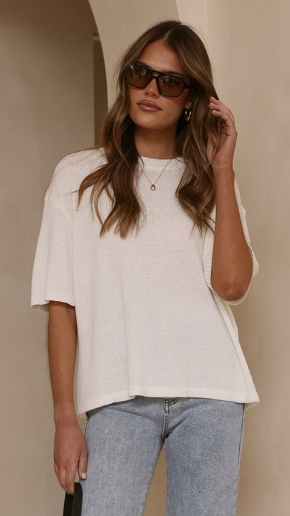 Annalise Knit Top - White