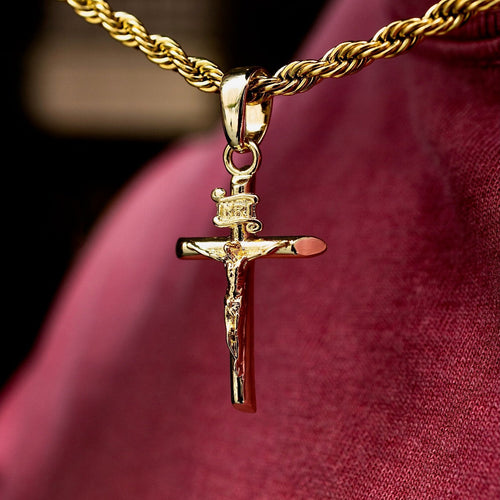 Crucifix Cross Pendant in Yellow Gold