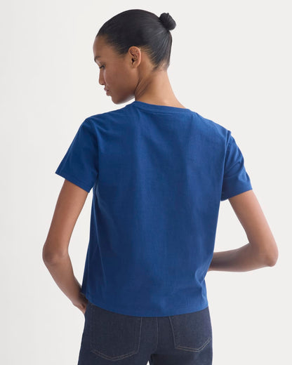 The Box-Cut Tee in Essential Cotton | Estate Blue | No Pocket