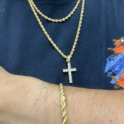 Gold French Rope Chain & Bracelet Bundle