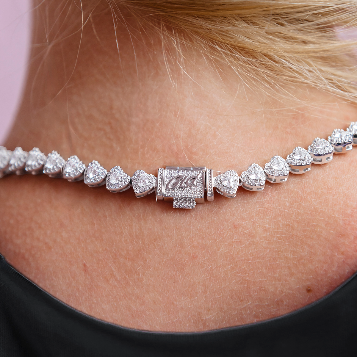 Diamond Heart Cluster Necklace + Earrings Set