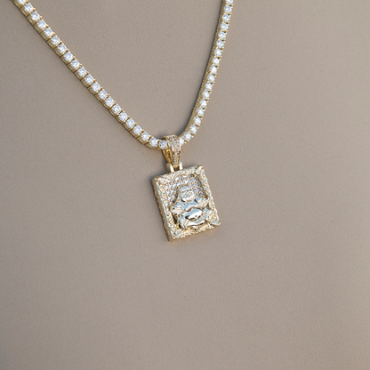 Diamond Buddha Pendant in Yellow Gold