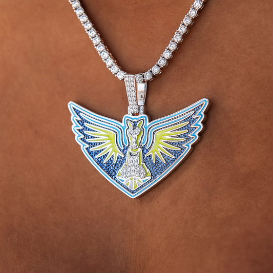 Dallas Wings Official WNBA Logo Pendant in White Gold
