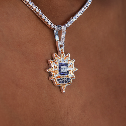Connecticut Sun Official WNBA Logo Pendant in White Gold