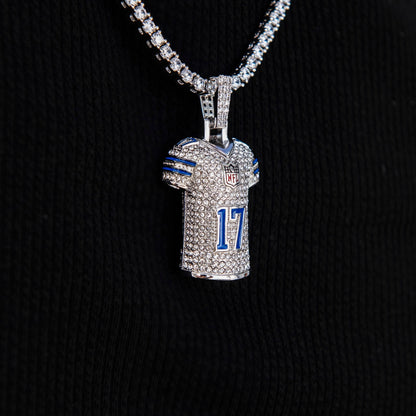 Dallas Cowboys Brandon Aubrey Jersey Pendant in White Gold
