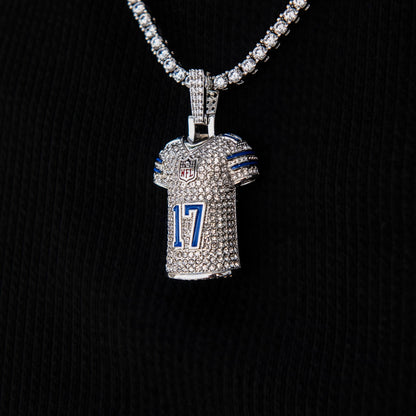 Dallas Cowboys Brandon Aubrey Jersey Pendant in White Gold